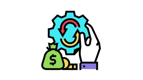 Finance optimize color icon animation Stock Footage 164055184