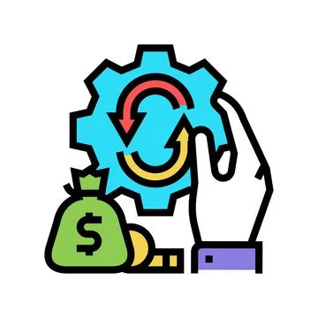 Finance optimize color icon vector illustration Illustrazione stock