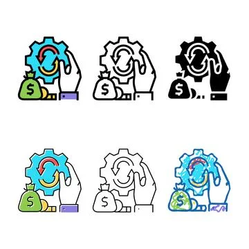 Finance optimize color icon vector types Stock Illustration