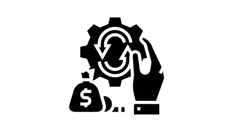 Finance optimize glyph icon animation Stock Footage 164218799