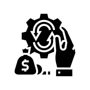 Finance optimize glyph icon vector illustration 库存插图