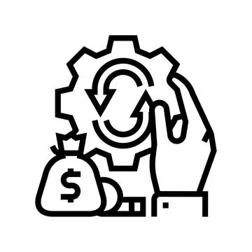 Finance optimize line icon vector illustration Stockillustratie