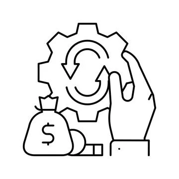 Finance optimize line icon vector illustration Stockillustratie