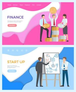 Finance, Optimize Online Content, Ranking Startup Illustrazione stock