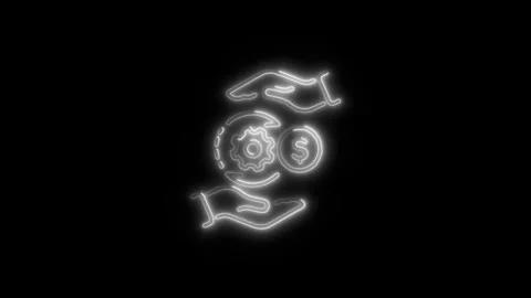 Finance Outline Icon in HD Video Neon Animation  Money and Investment Symbo 스톡 동영상 304374583