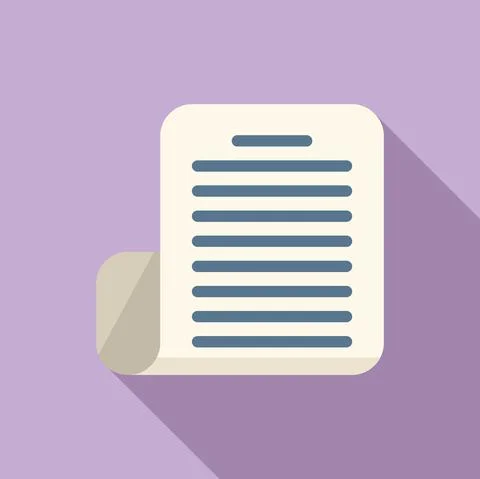 Finance paper icon flat vector. Report document Stock Illustration