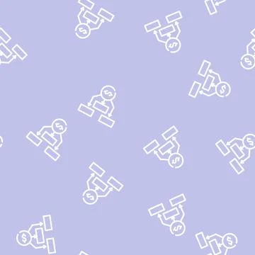 Finance planning line vector seamless pattern Stock Illustration