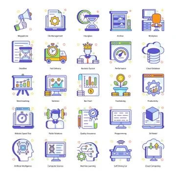Finance Promotion Flat Style Pack Stock Illustration