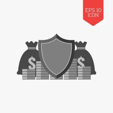 Finance protection concept icon. Flat design gray color symbol. Modern UI web Stock Illustration