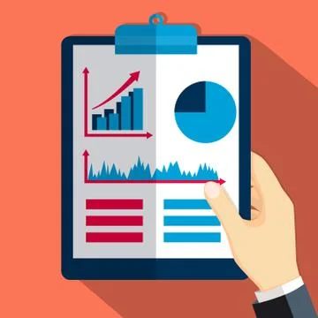 Finance report, concept flat style-Vector flat design Stock Illustration