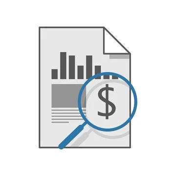 Finance report flat style icon. Illustrazione stock