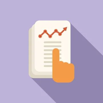 Finance report icon flat vector. Business digital Stock Illustration