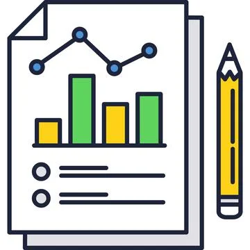 Finance report vector icon business data analysis Stock Illustration