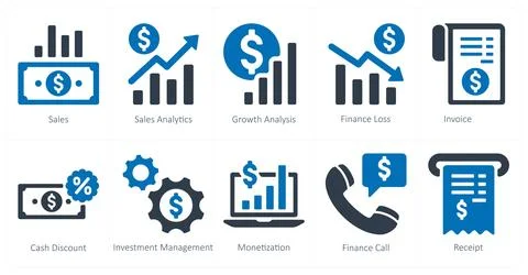 Finance as sales, sales analytics Stock Illustration