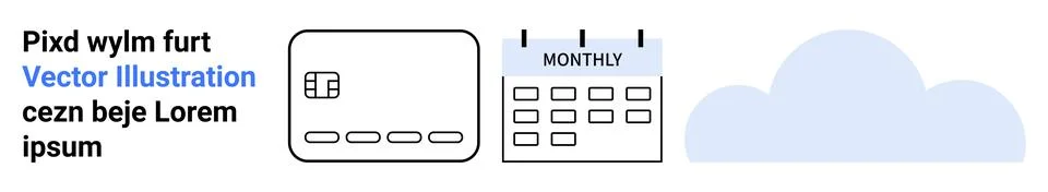 Finance, scheduling, cloud storage, digital organization, payment management, Stockillustratie