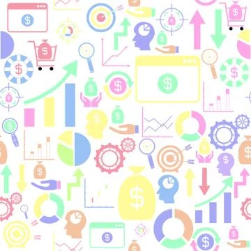 Finance seamless pattern background icon. Stock Illustration