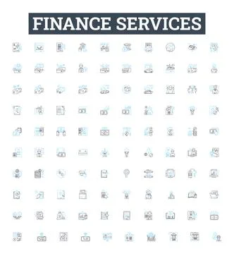 Finance services vector line icons set. Finance, Services, Investment, Banking Stock Illustration