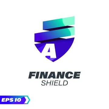 Finance Shield Alphabet A Logo Stock Illustration