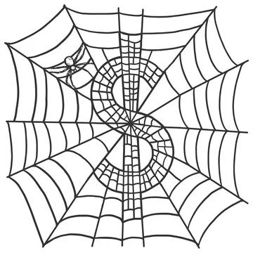 Finance, spider weaved from the cobweb dollar symbol sign. Sketch scratch board Stock Illustration
