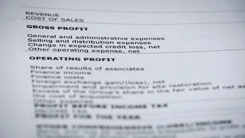 Finance statement report of company Stock Footage 118990589