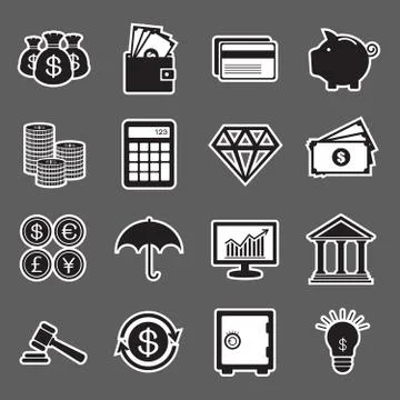 Finance sticker icon Stock Illustration