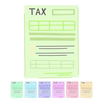 Finance tax form vector cartoon graphic Stock Illustration