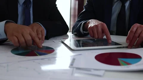 Finance team performs digital marketing management and financial analysis Stock Footage 265146067