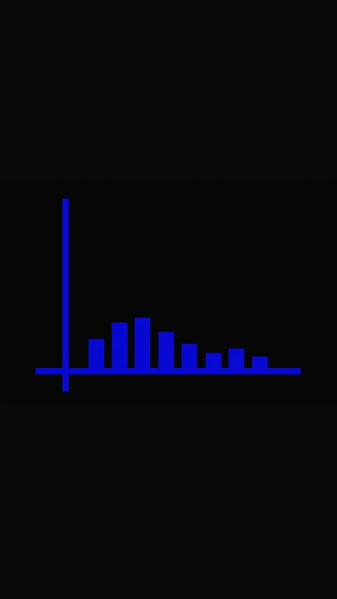 Finance technology chart vertical video. Dynamic blue bar graph animation w.. Stock Footage 321721603