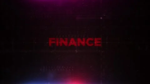 Finance Text Animation on Digital Red Background Stock Footage 343553870