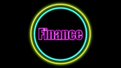 'Finance' Text Animation with Neon Glow &amp; Glowing Circles. Stock Footage 282577018