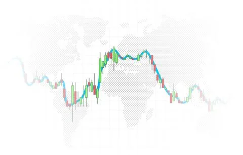 Finance trader graph information, buy and sale broker. Stock Illustration