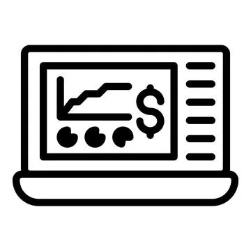 Finance tutorial icon outline vector. Video webinar 스톡 일러스트