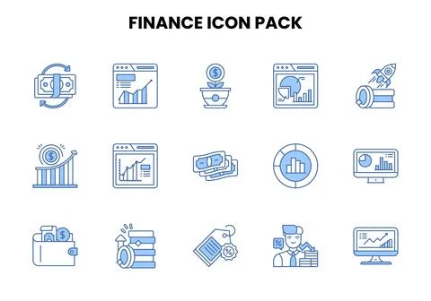 Finance Two Color Blue Scalable Icons Pack Stock-Illustration