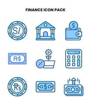 Finance Two Colour Design Icons Pack Stock Illustration