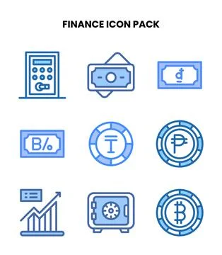 Finance Two Colour Graphics Icons Pack Stock Illustration