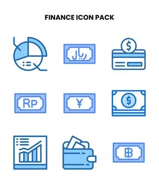 Finance Two Colour Icons Pack Stock Illustration