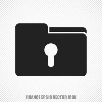 Finance vector Folder With Keyhole icon. Modern flat design Illustrazione stock
