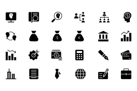 Finance Vector Solid Icons Stock Illustration