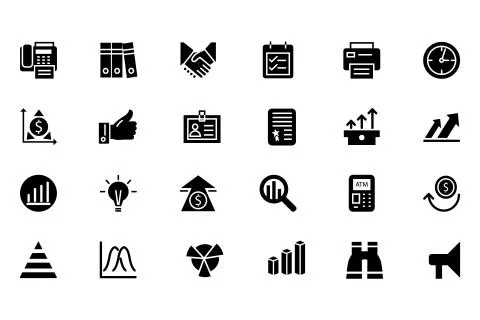 Finance Vector Solid Icons Pack Stock Illustration