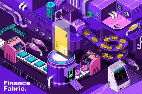 Finance web concept in 3d isometric design. Bank system, money management, .. Stock Illustration
