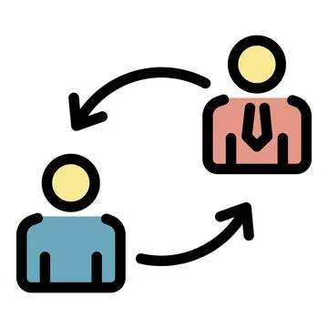 Finance work exchange icon color outline vector Stock Illustration