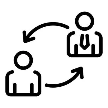 Finance work exchange icon, outline style Illustrazione stock