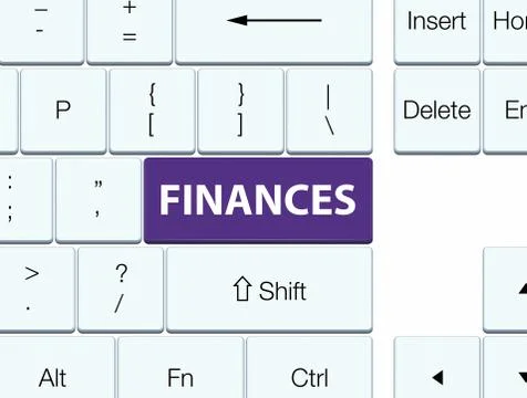 Finances purple keyboard button Stock Illustration