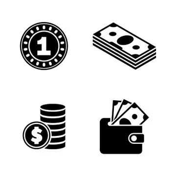 Finances. Simple Related Vector Icons Stock Illustration