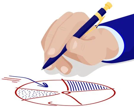 Financial accounting and work with statistics concept. Business process diagram Stock Illustration