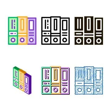Financial accounting folders reports vector clean icon Illustrazione stock