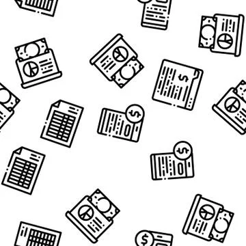 Financial Accounting Seamless Pattern Vector Stock Illustration