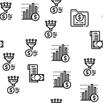 Financial Accounting Seamless Pattern Vector Stock Illustration