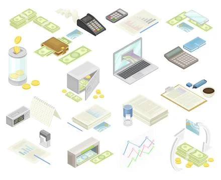 Financial Accounting with Summary, Analysis, Statement and Business Transaction Illustrazione stock