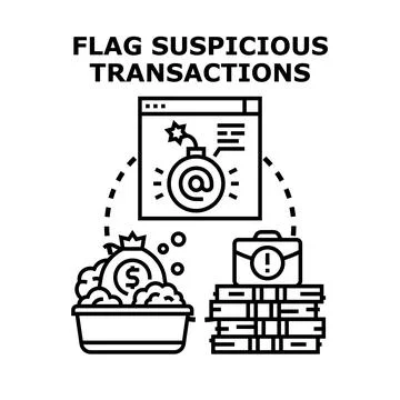 Financial activity security, detecting fraudulent online transactions Stock Illustration